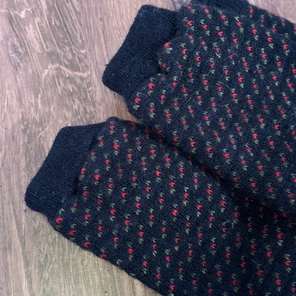 LL Bean | Vintage Nordic Wool Sweater - red blue chunky winter small - Picture 7 of 8